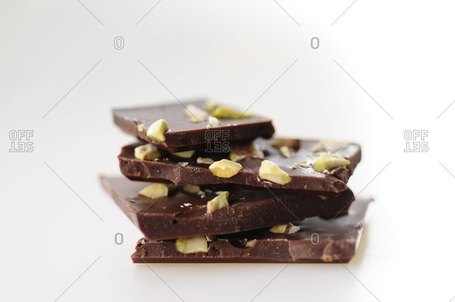 Milk chocolate, broken chocolate, pieces of chocolate,