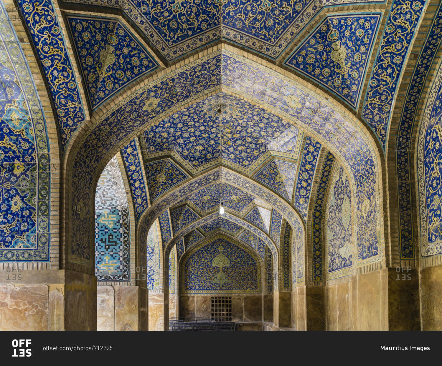 Blue tile vault in Imam Mosque in Isfahan stock photo - OFFSET