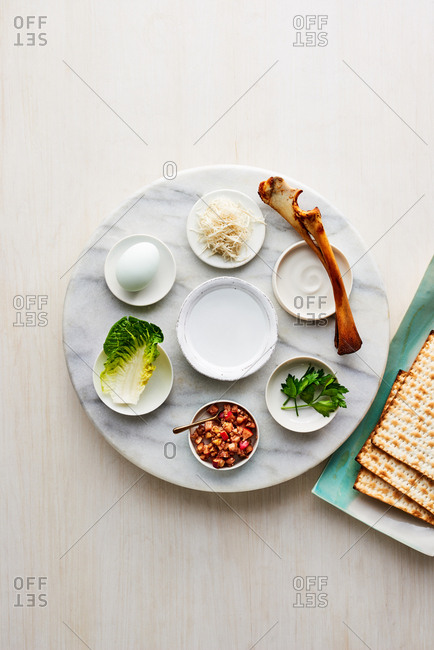 Passover Seder Plate on a lazy susan