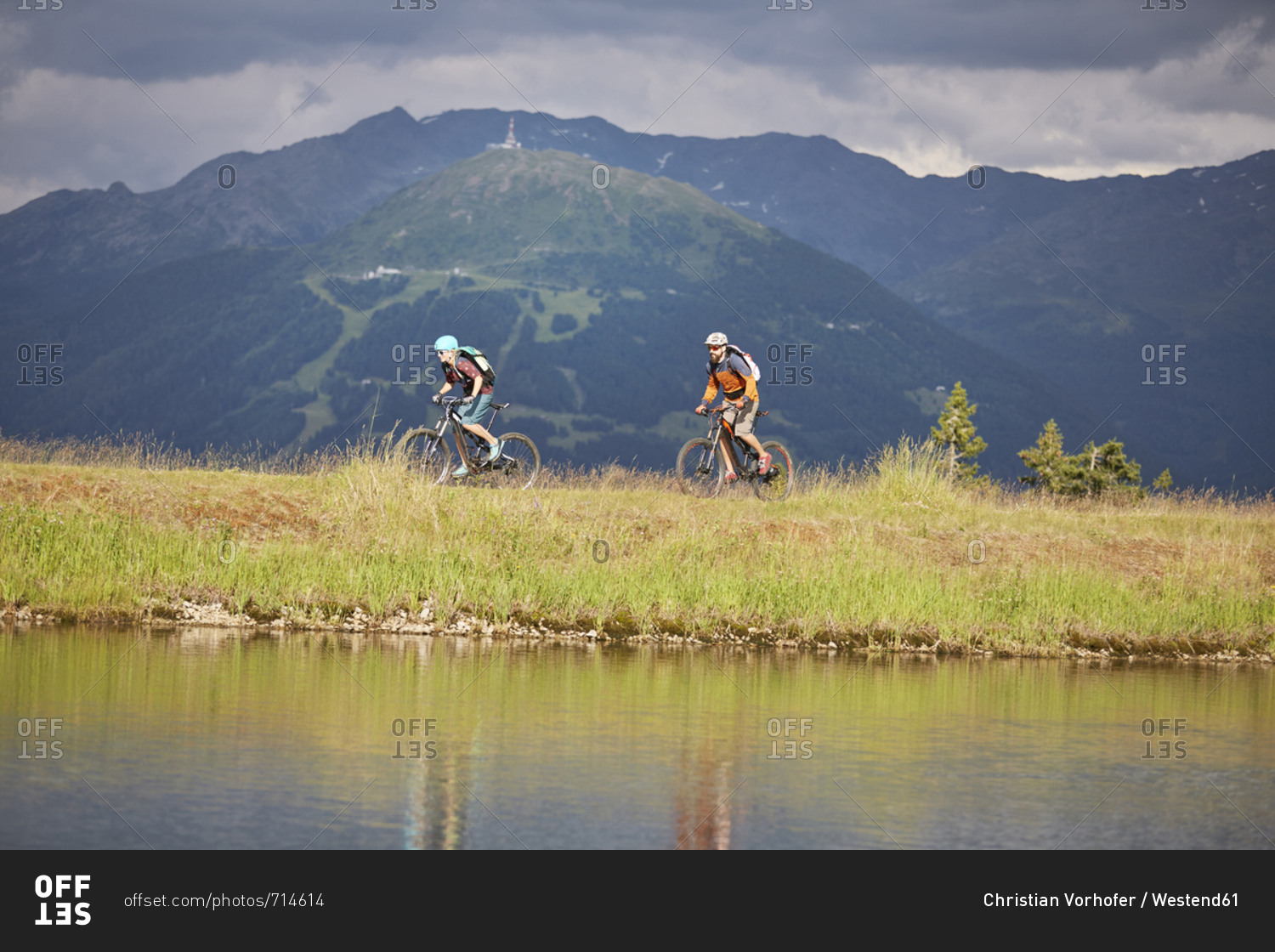 Austria- Tyrol- male and female mountain biker