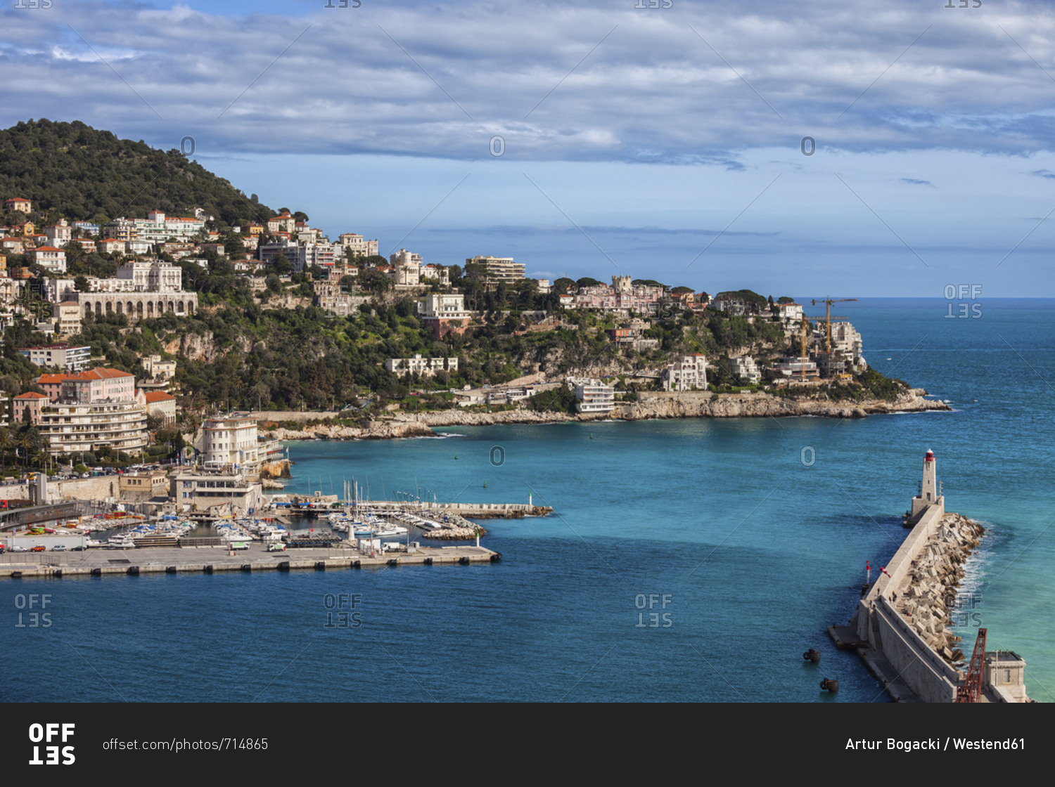 Beach Landscape, Nice, French Riviera, Provence-Alpes-Cote d'Azur, France' Photographic Print on Canvas East Urban Home Size: 24 H x 72 W x 1.5 D