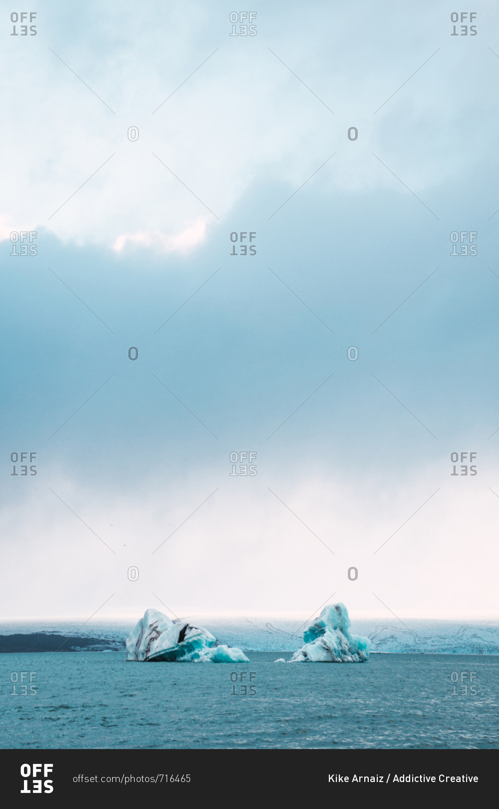 Amazing landscape of cold sea