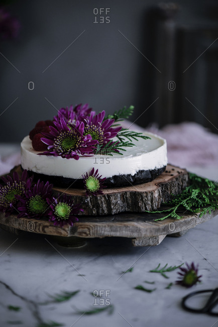 Yummy cake with flowers