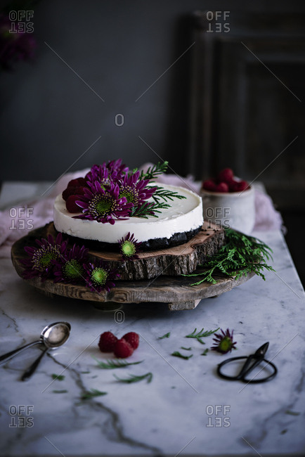 Yummy cake with flowers