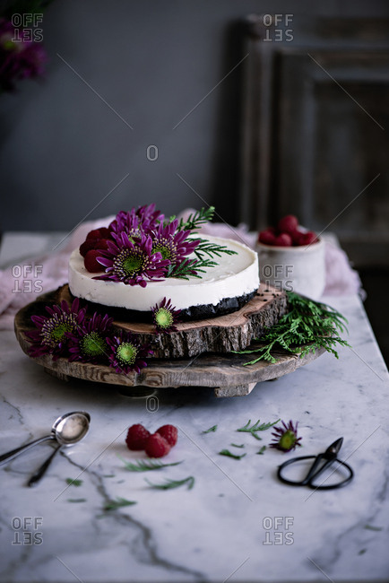 Yummy cake with flowers