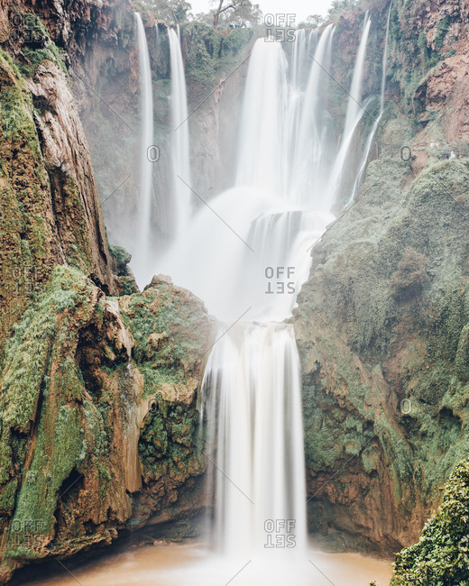 Long exposure photography of the Ouzoud Waterfall in Morocco