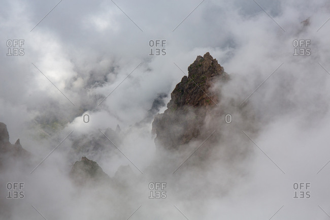 Landscape of cloudy mountains