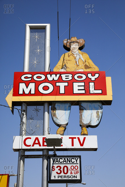 Amarillo, Texas - June 22, 2018: Mid century motel signage