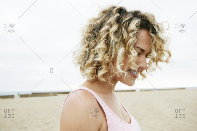 sandy blond hair stock photos - OFFSET