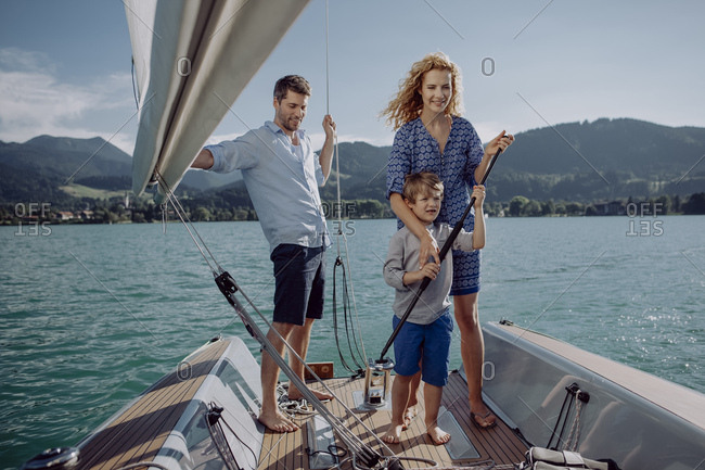 Family on a sailing trip