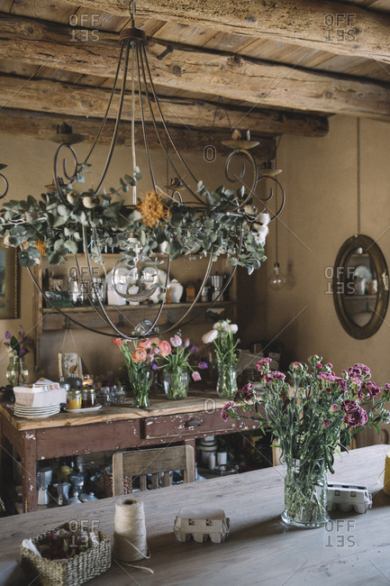 Fresh Flowers In Flower Shop Stock Photo Offset