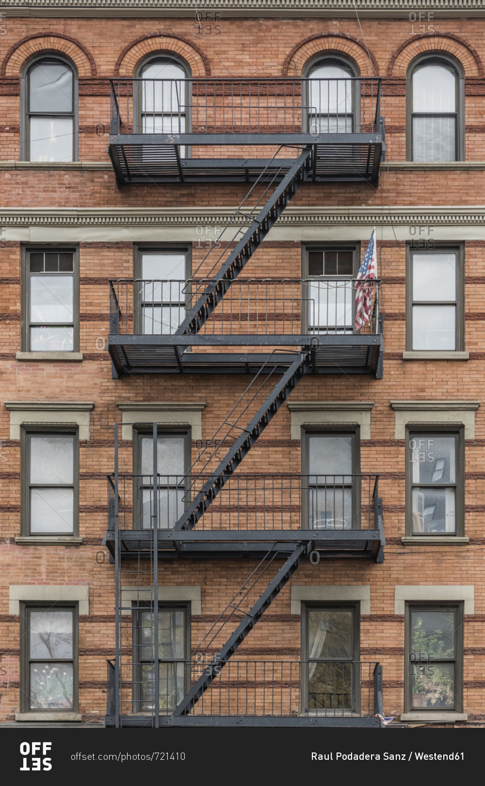USA- New York City- Manhattan- building with fire escape