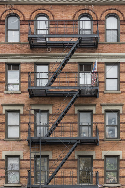 USA- New York City- Manhattan- building with fire escape