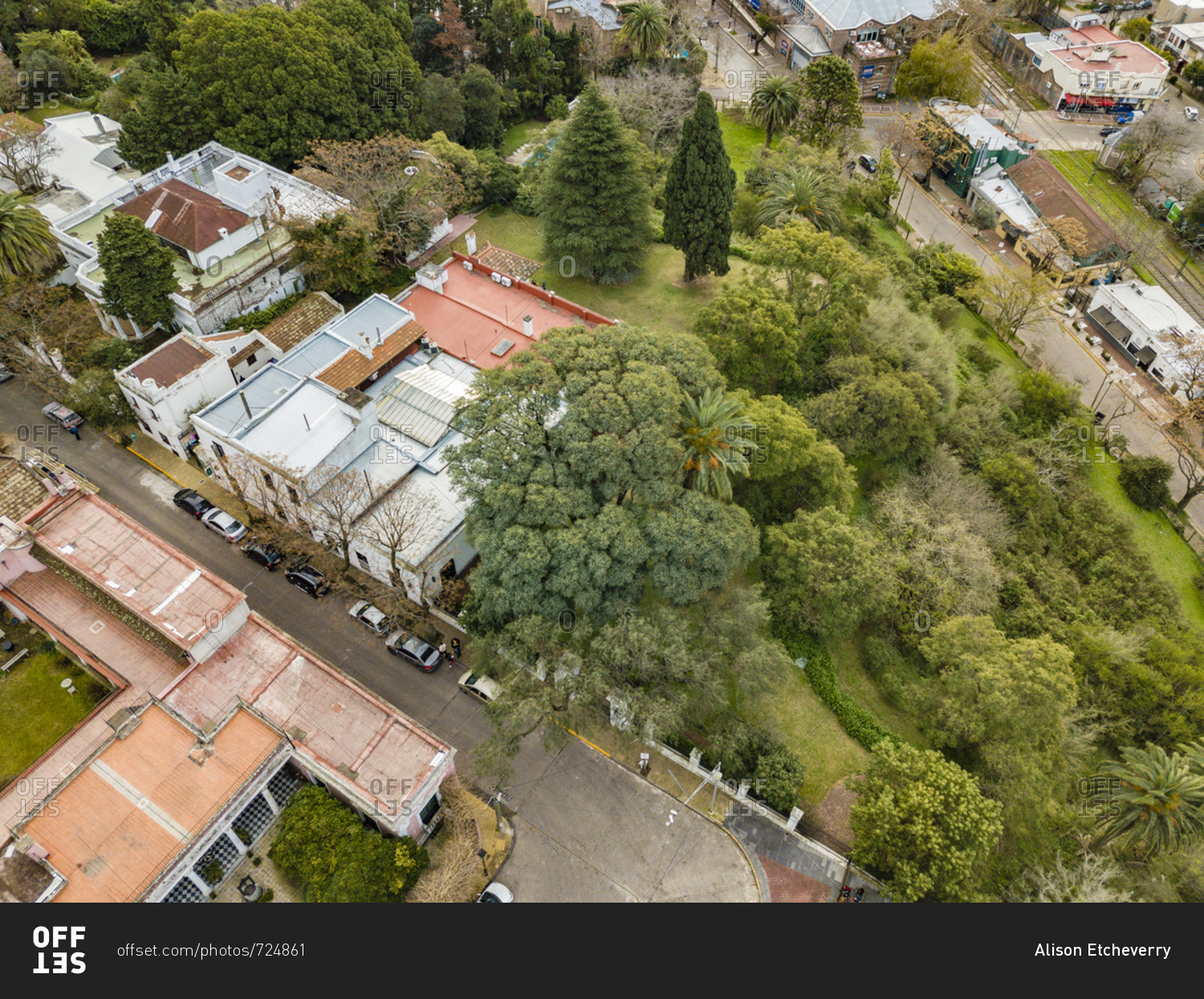 Aerial view of buildings in the suburbs of Buenos Aires, Argentina