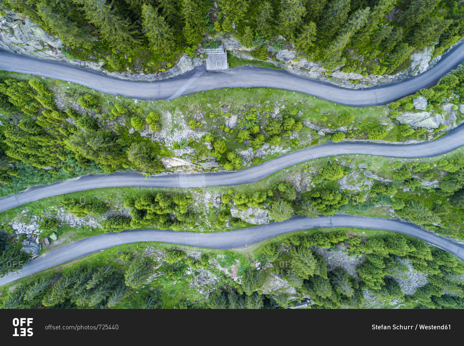 Switzerland, Canton of Uri, Goeschenen, Goescheneralp, Aerial view of mountain pass