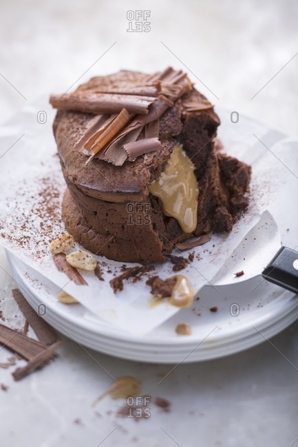 A lava cake with peanut butter