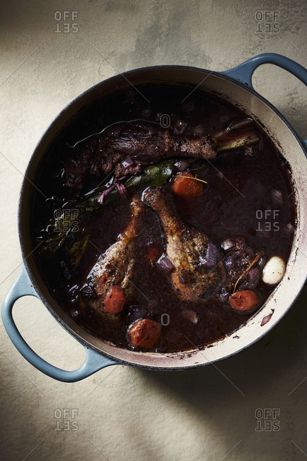 Duck legs in a casserole