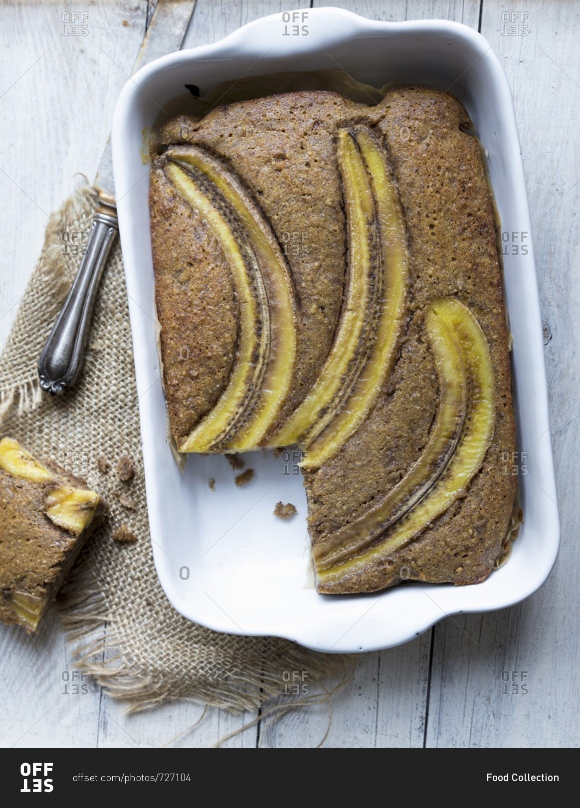 Gluten-free cake buckwheat and banana cake with brown sugar