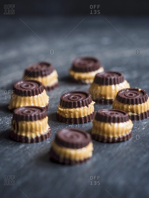 Homemade mini bite peanut butter cups