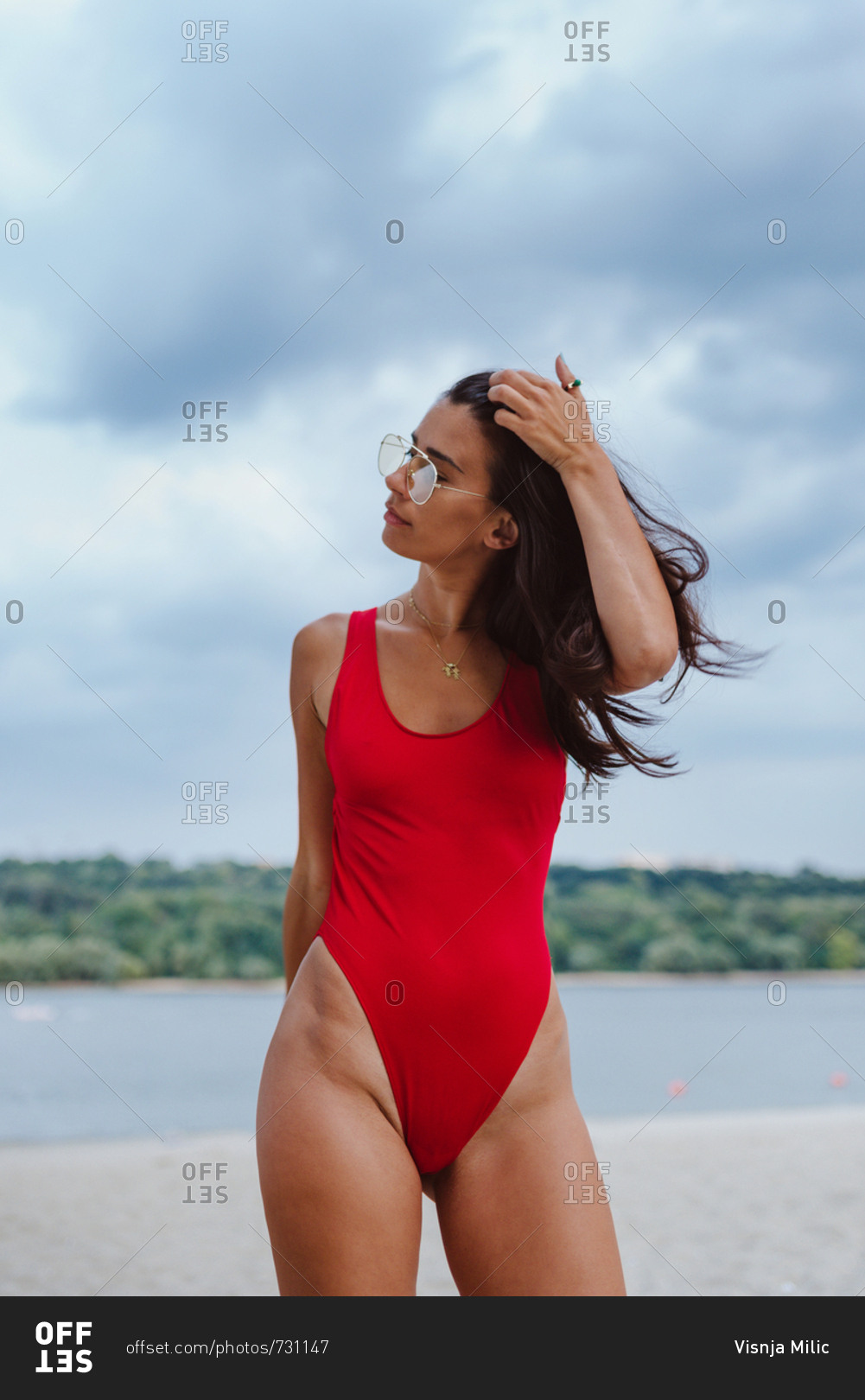 Fit Young Asian Woman Black One Piece Necklace Poses Black Stock Photo by  ©Geartooth 219635572