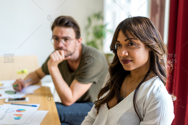 People listening to speech in office