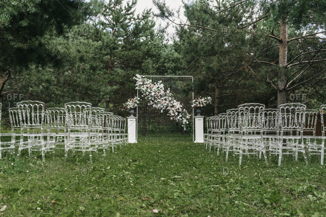 empty chair at wedding ceremony