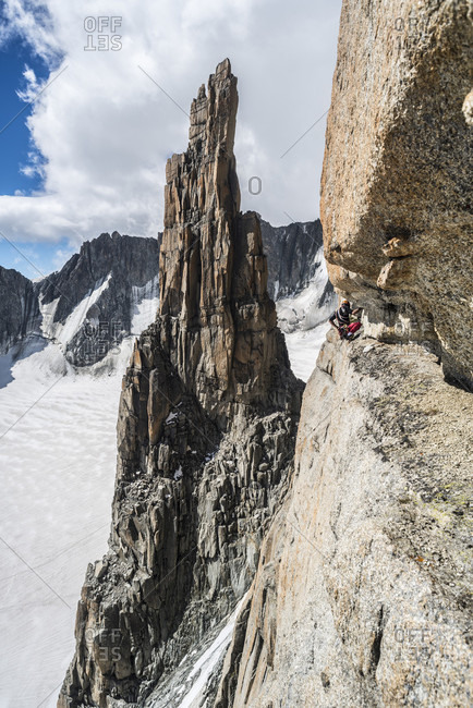 August 4, 2017: Climber challenging Grand Capucin, Haute-Savoie, France