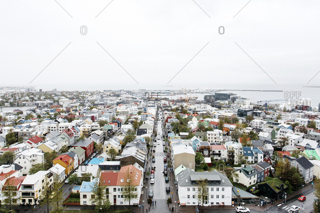 Aerial view of Reykjavik, Iceland