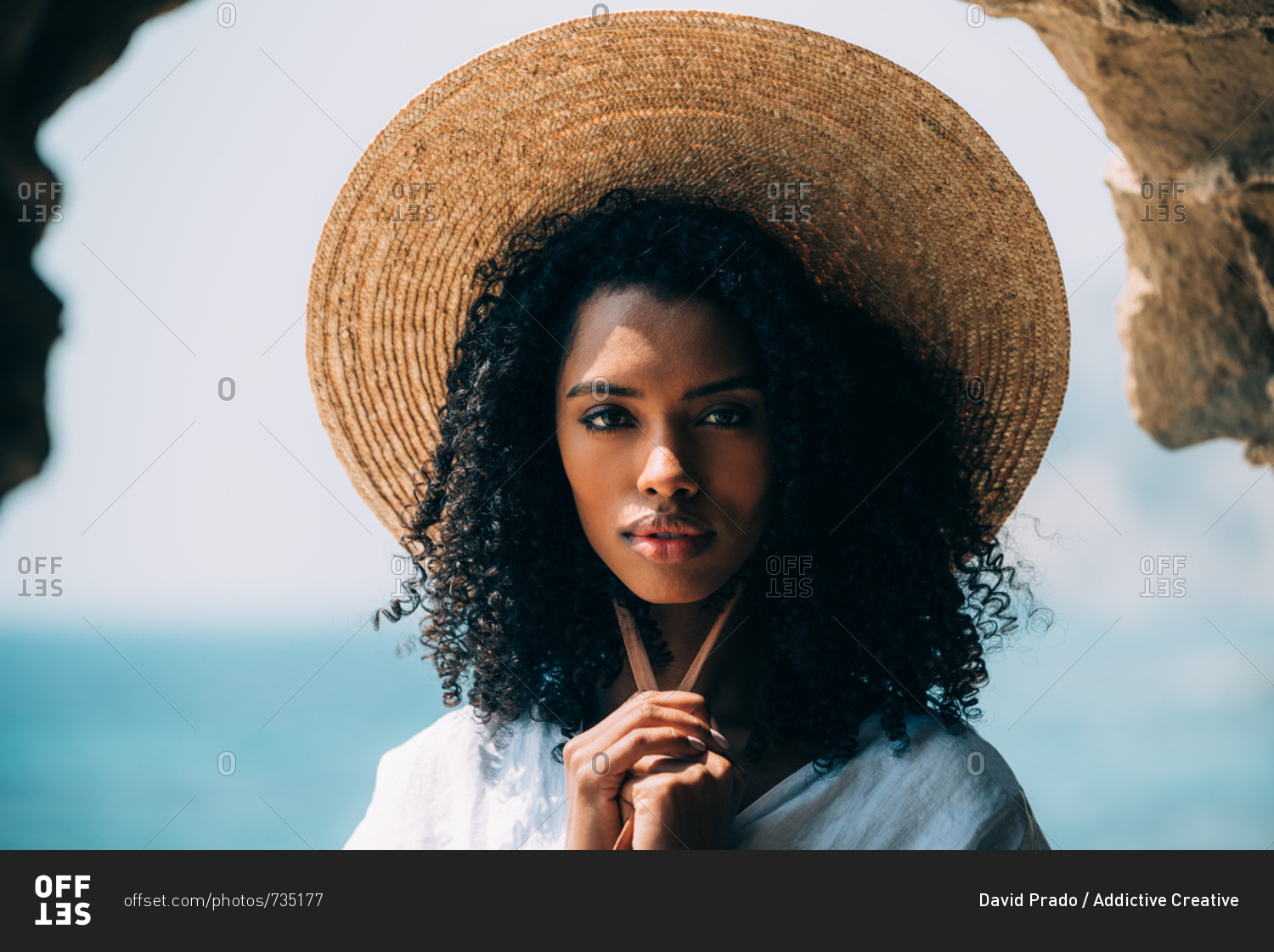 woman with straw hat