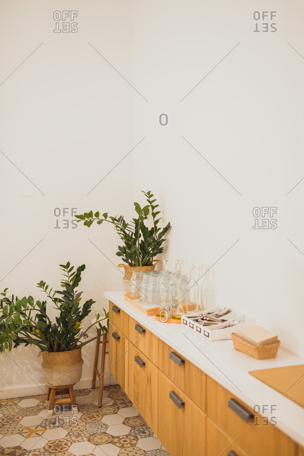 Different utensils on table