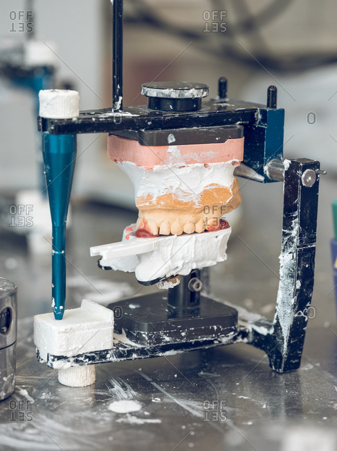 Artificial teeth on holder - Offset