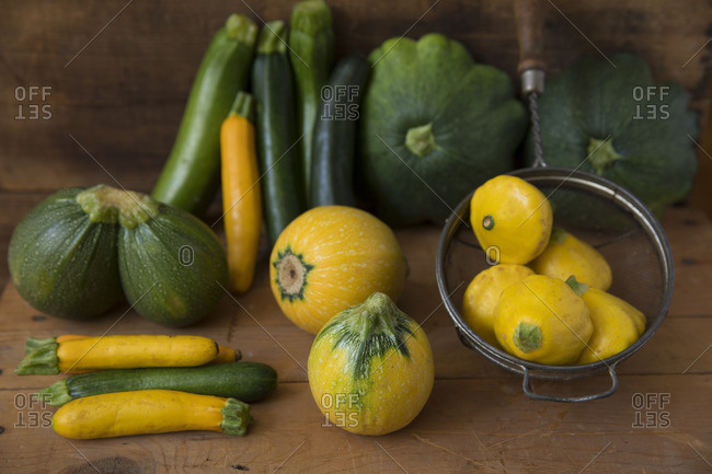 Variety of summer squashes