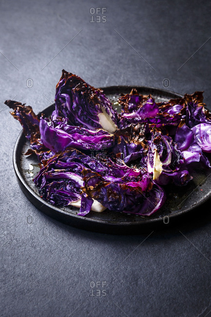 Roasted red cabbage with mustard