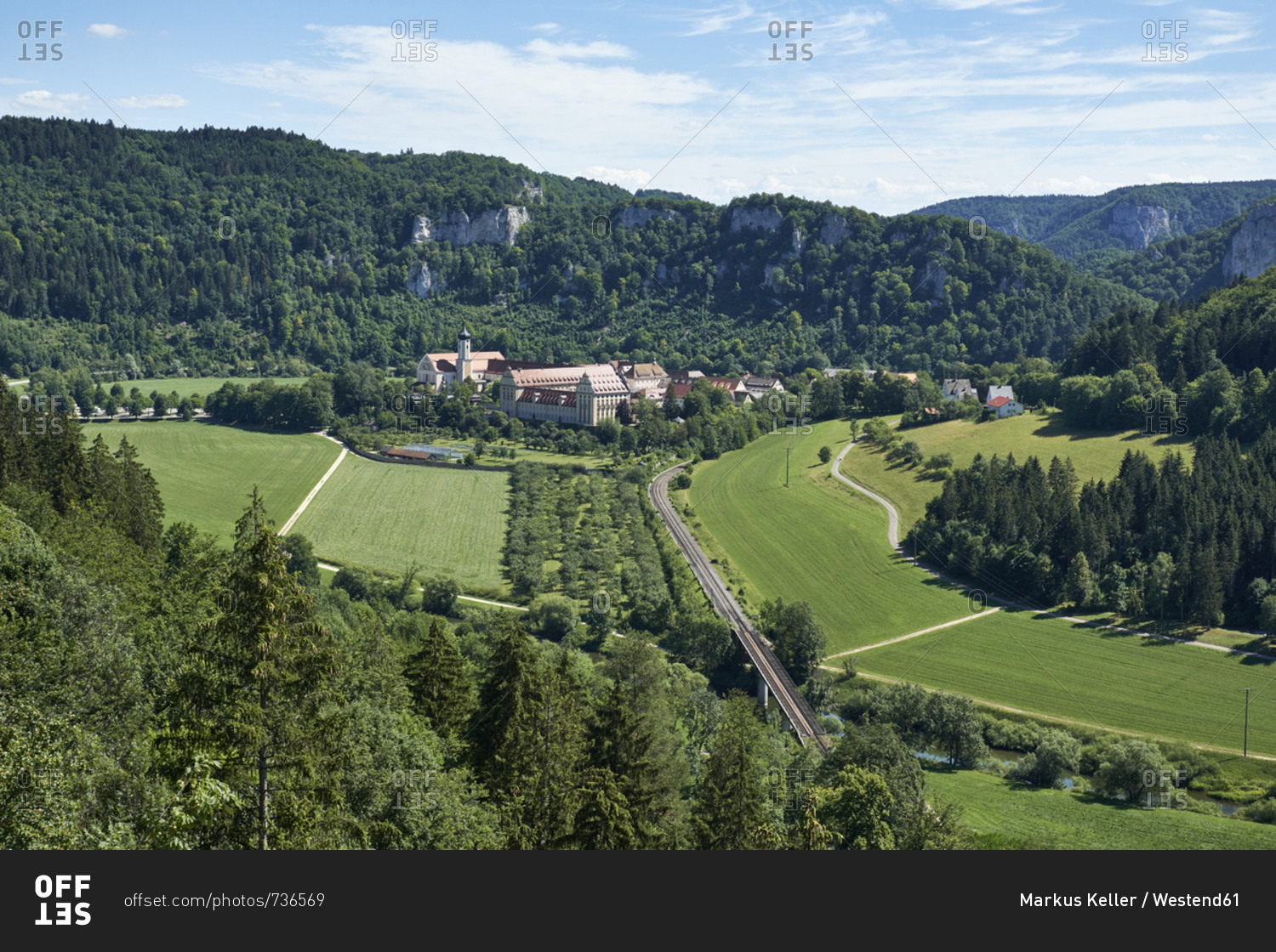 Germany- Baden-Wurttemberg- Tuttlingen district- Danube valley with Beuron monastery