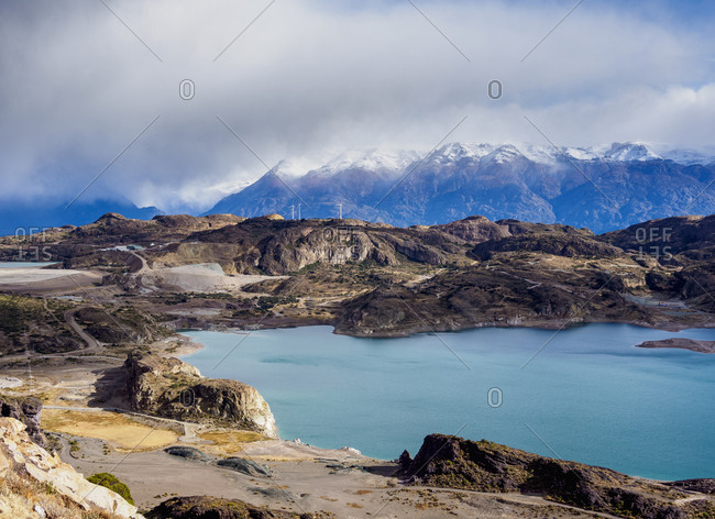 Laguna Verde, elevated view, General Carrera Province, Aysen Region, Patagonia, Chile, South America