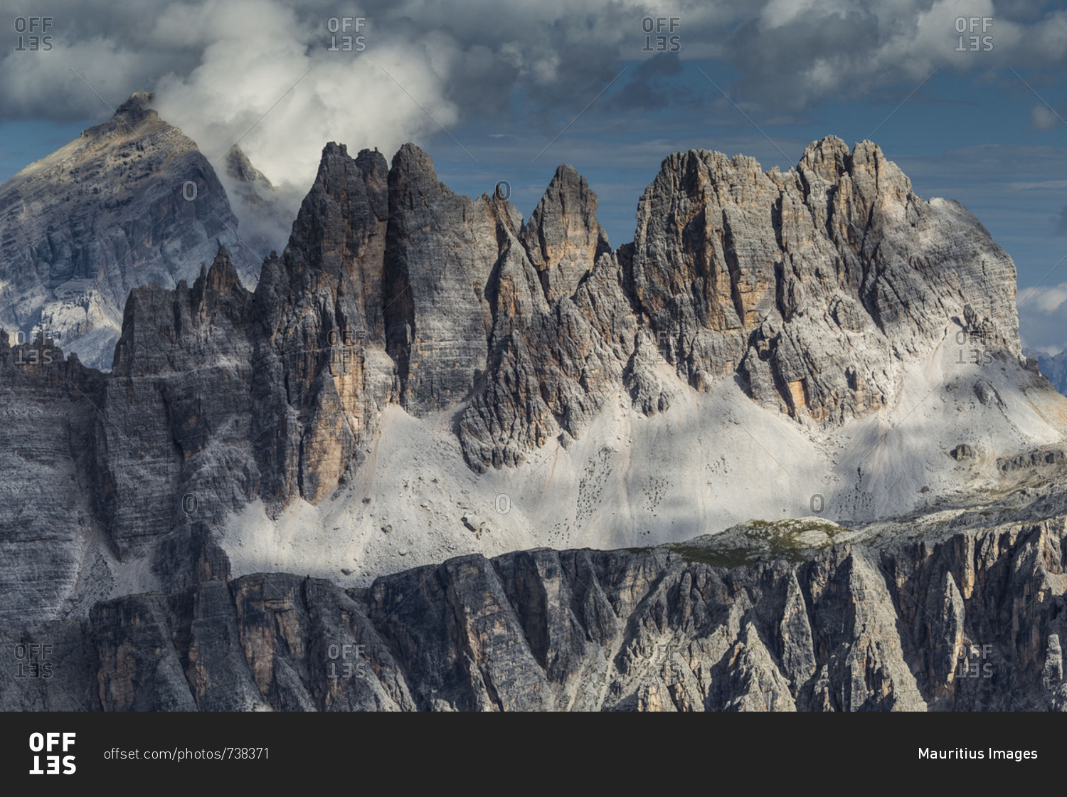 Europe, Italy, Alps, Dolomites, Mountains, Croda da Lago, Formin, View from Rifugio Nuvolau