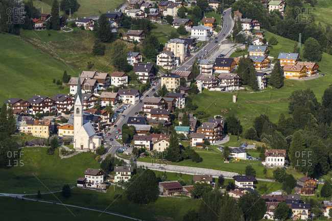 Europe, Italy, Alps, Dolomites, Veneto, Belluno, Selva di Cadore, view from Colle Santa Lucia