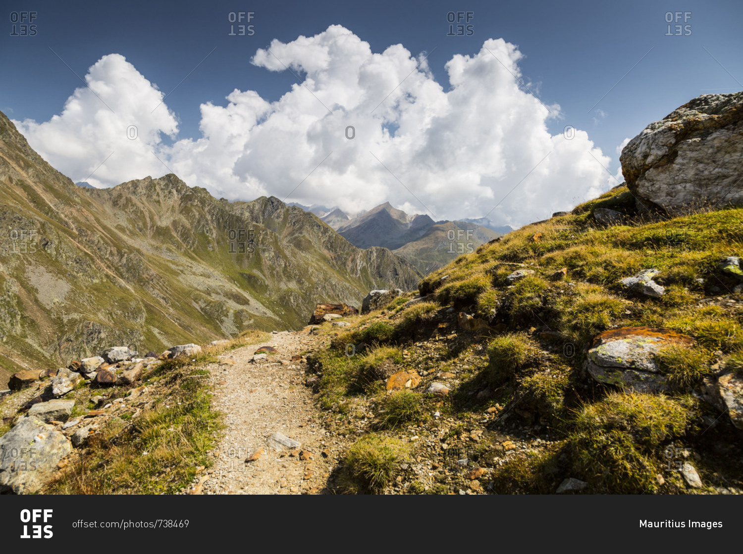 Europe, Austria/Italy, Alps, Mountains, View from Passo Rombo Timmelsjoch