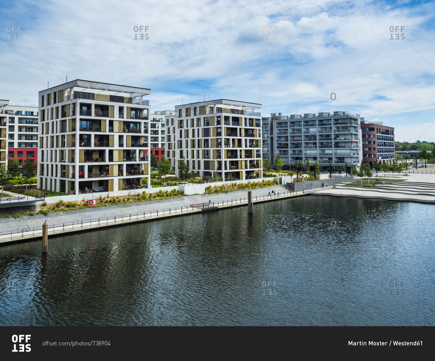 Germany- Hesse- Offenbach- modern architecture at harbor