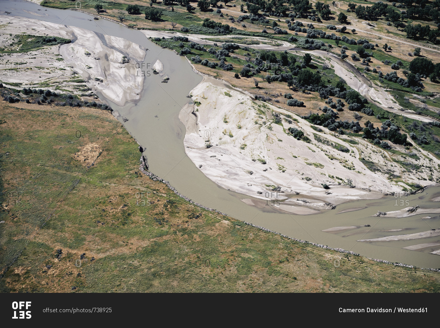 USA- Aerial of the Platte River in Western Nebraska