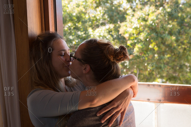 Lesbian Kissing Home