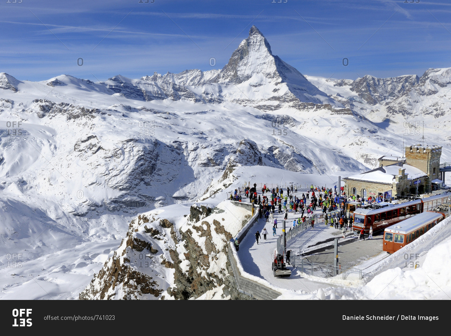 February 24, 2014: Switzerland, Canton of Vaud, Zermatt ski resort ...