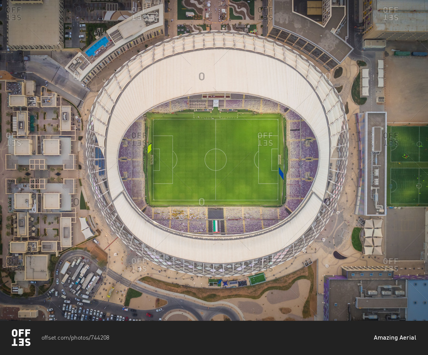 March 29, 2018 Aerial view of Hazza bin Zayed Stadium in Abu Dhabi