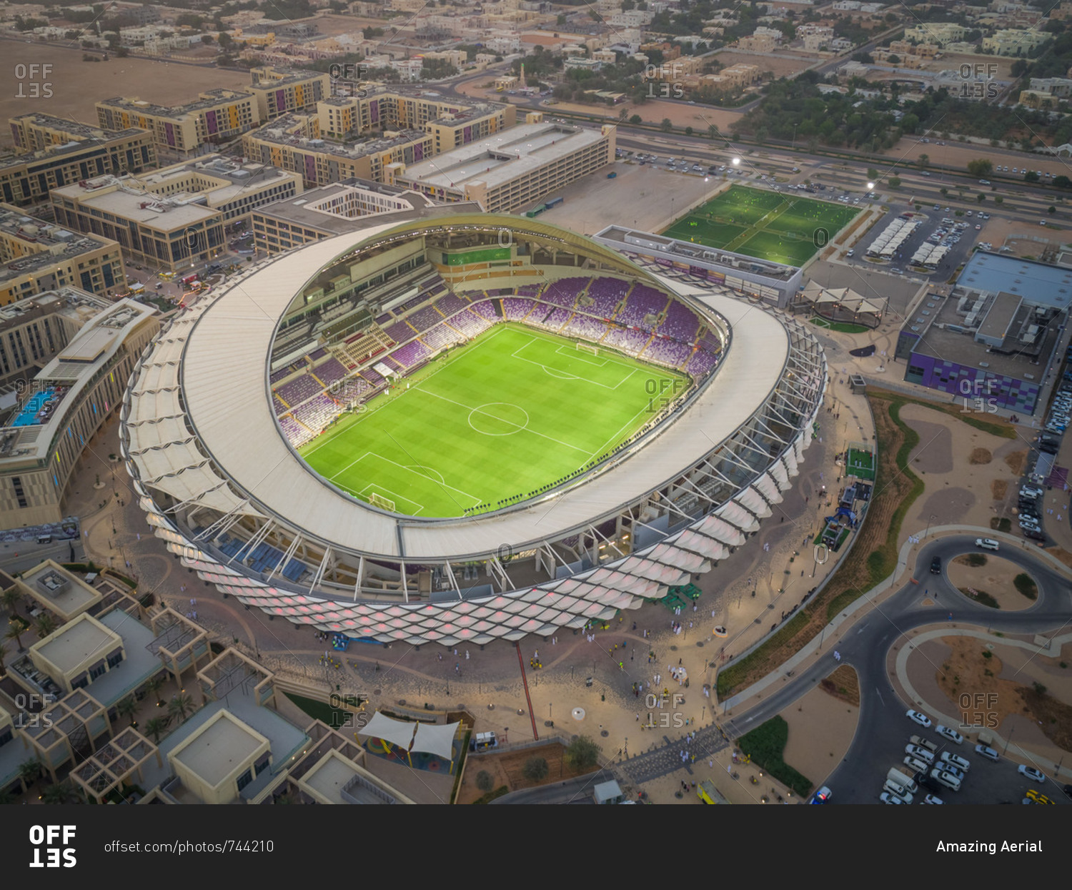 March 29 18 Aerial View Of Hazza Bin Zayed Stadium In Abu Dhabi Uae Stock Photo Offset