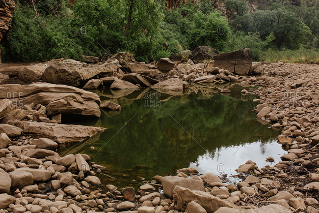 Pool of water in rocky area of Chevelon Canyon in Arizona