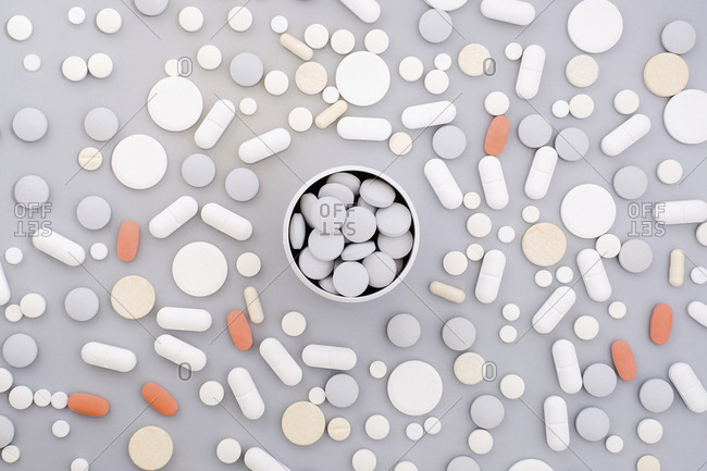 Abundance of various pills - Offset