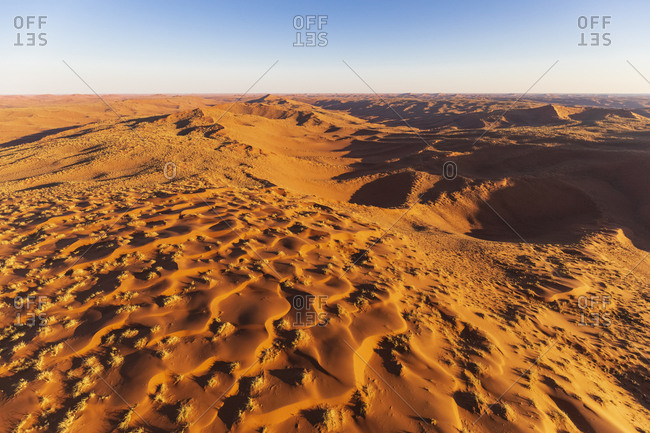Africa- Namibia- Namib desert- Namib-Naukluft National Park- Aerial view of desert dunes