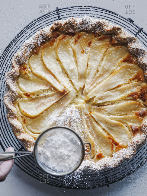Pear custard pie