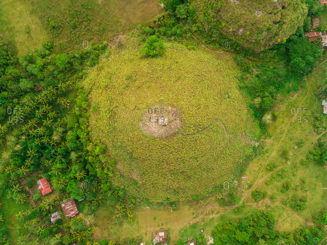Aerial view of Chocolate hill in Sagbayan area, Philippines.
