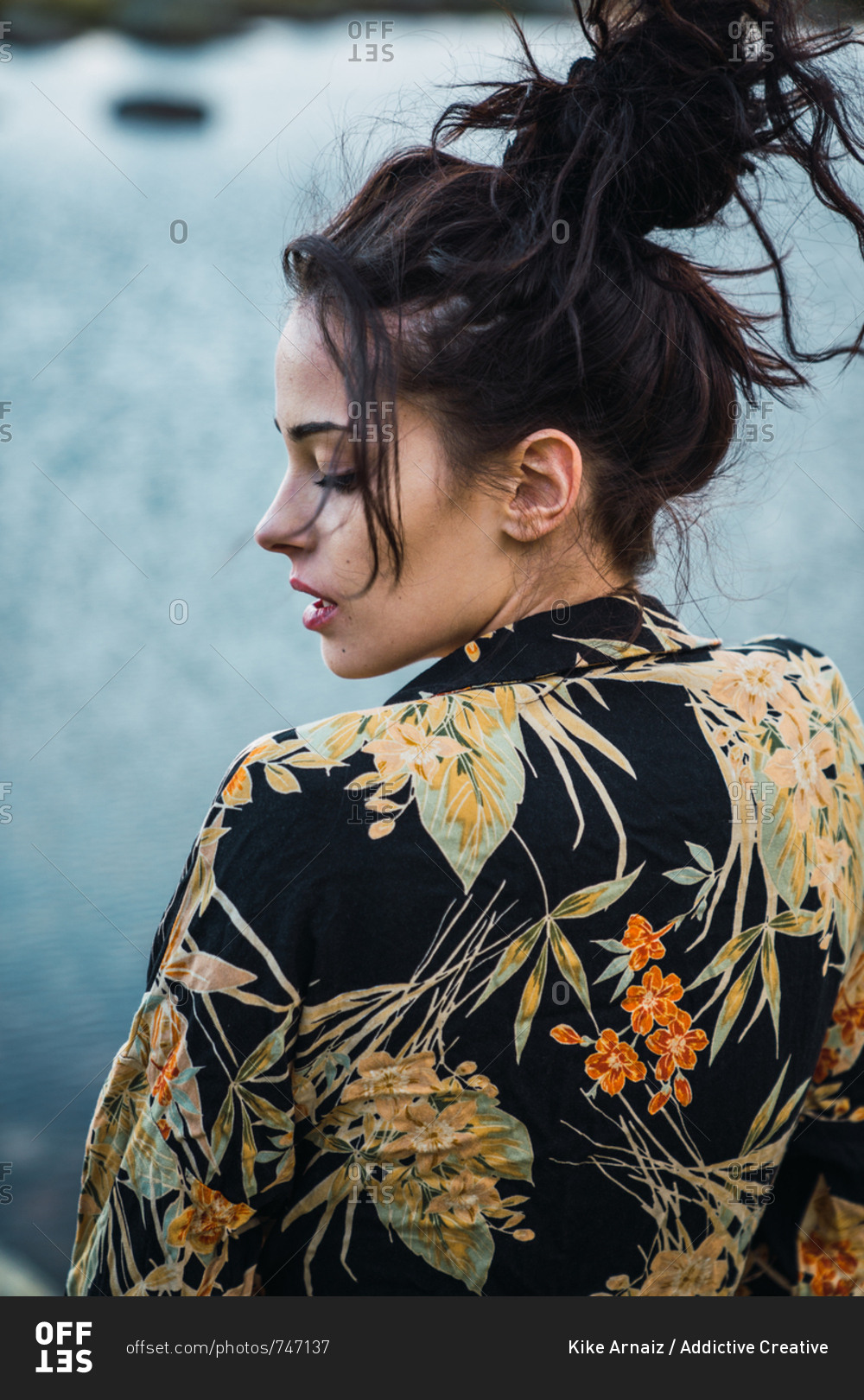 Sensual Woman With Flying Hair Stock Photo OFFSET